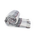 koc wełniany krata z czerwonym akcentem 155x200 (+-5cm)