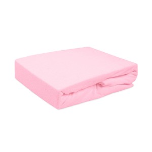 Prześcieradło frotte z gumką 180x200 jasny róż