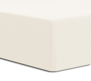 Prześcieradło z gumką 200x220 GRUBY JERSEY kolor jasny krem wysokie 25cm