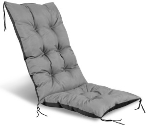 Poduszka ogrodowa 50x50x80 cm na krzesło wodoodporna szara