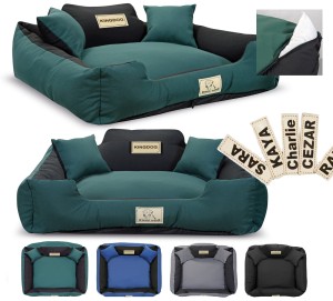 Legowisko dla psa kojec KINGDOG MM43 100x75 cm personalizowane rozbieralne antyslip zielone