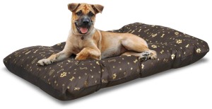Legowisko dla psa poduszka PRESTIGE 120x80 cm wodoodporna kości złote