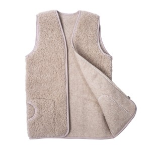 Kamizelka wełniana merynos australijski tumbler jasny beż L UNISEX