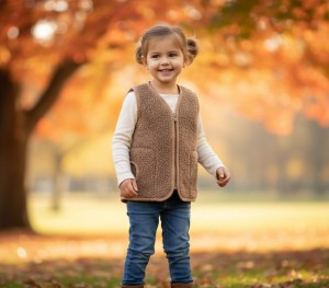 Kamizelka Wełniana Merynos Australijski Chłodny Beż 2-3 lata