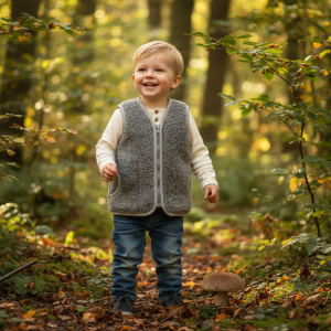 Kamizelka Wełniana Merynos Tumbler Szary 2-3 lata