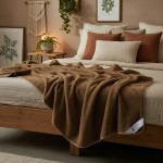 Koc wełniany camel brąz 140x200 (+-5cm)
