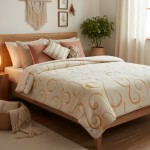 Kołdra wełniana kaszmir orange i gładki Woolmark 140x200