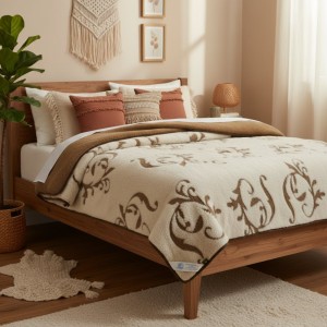 kołdra wełniana camel ciemny jasny libero 140x200