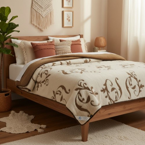 kołdra wełniana 140x200 camel ciemny + camel jasny wzór libero 01.jpg