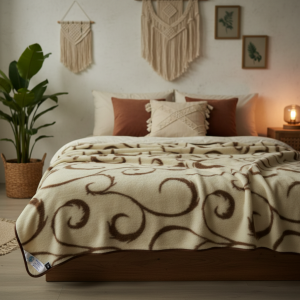 koc wełniany merynos australijski brown Woolmark 200x200